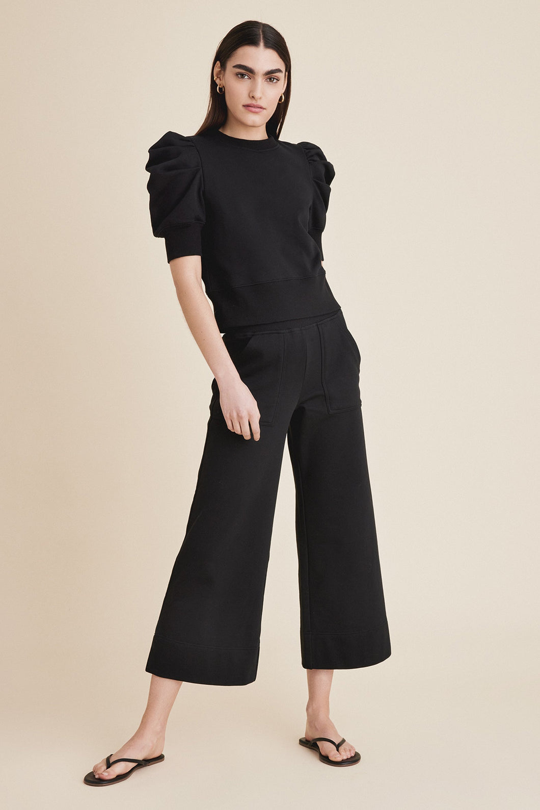 The Culotte Sweatpant in Black