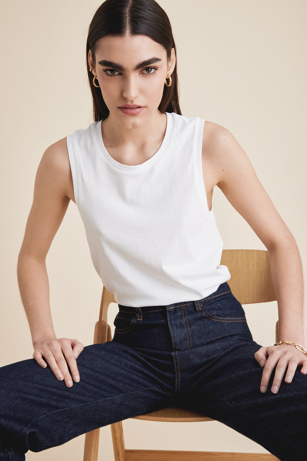 The Muscle Tee in White